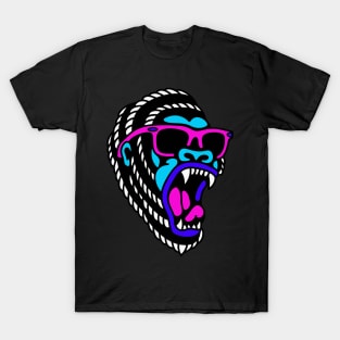 Ape gorilla neon sunglasses T-Shirt